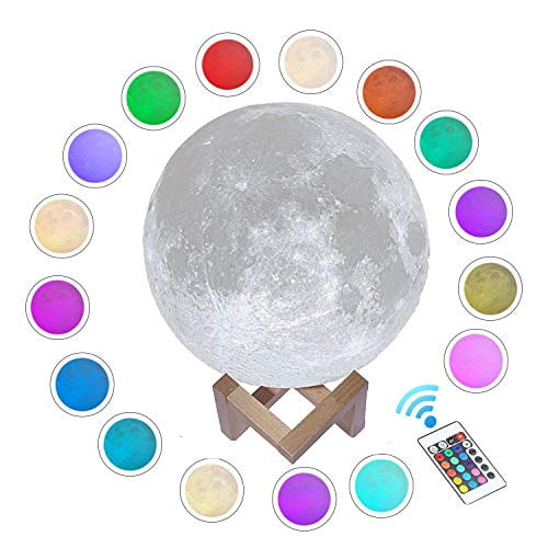 3D Moon Lamp Moonlight USB LED Night Lunar Light Touch 16 Color Changing+Remote